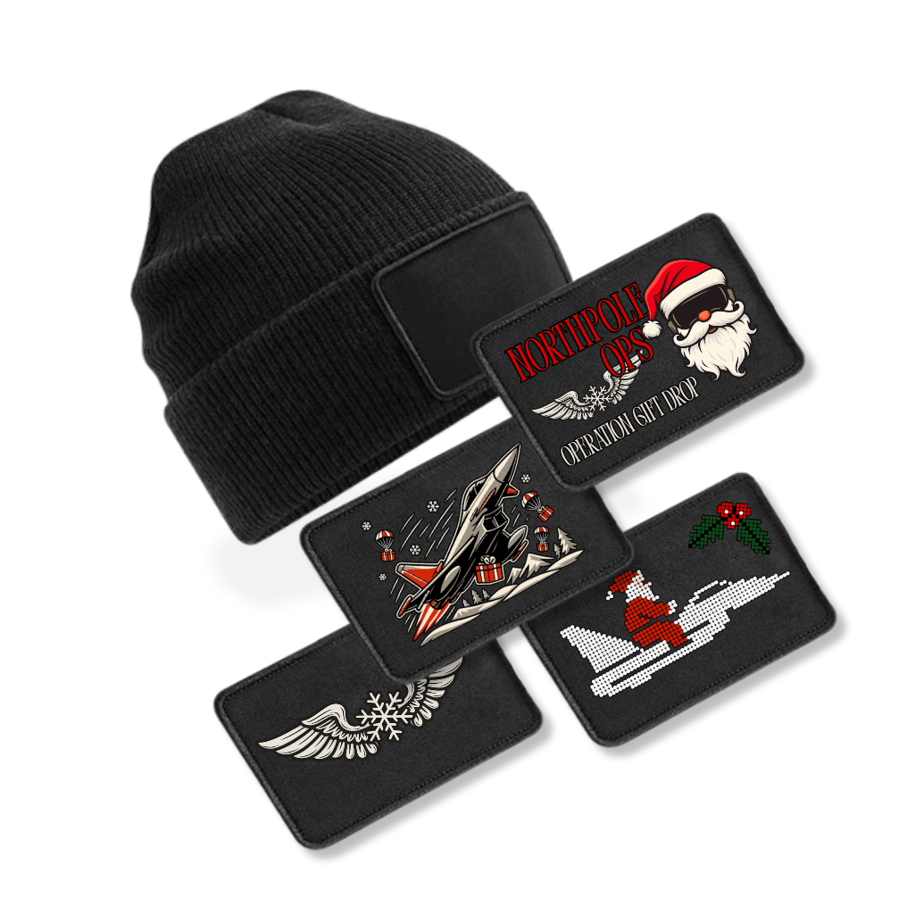 Bundle - Beanie mit XMAS Patch - schwarz