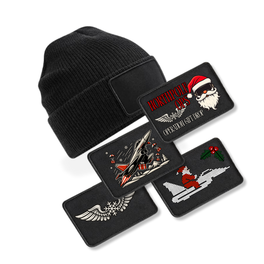 Bundle - Beanie mit XMAS Patch - schwarz
