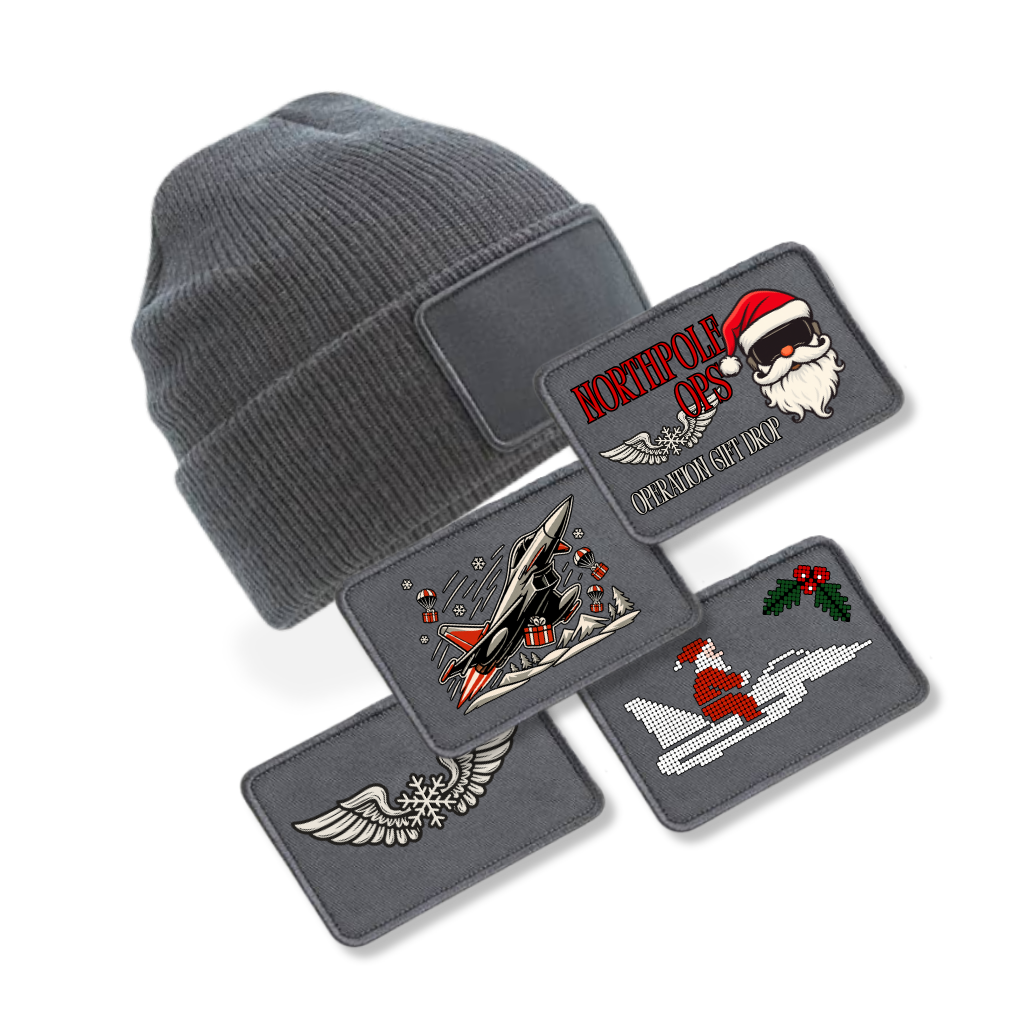 Bundle - Beanie mit XMAS Patch - grau
