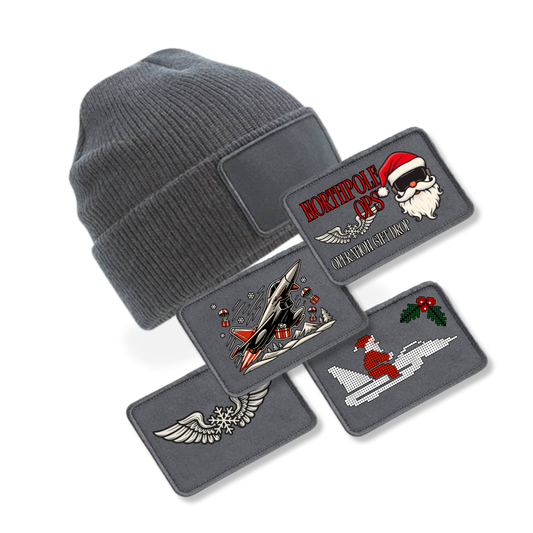 Bundle - Beanie mit XMAS Patch - grau