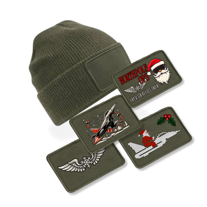 Bundle - Beanie mit XMAS Patch - oliv
