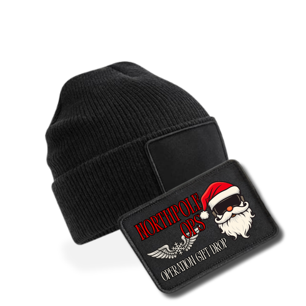 Bundle - Beanie mit XMAS Patch - schwarz