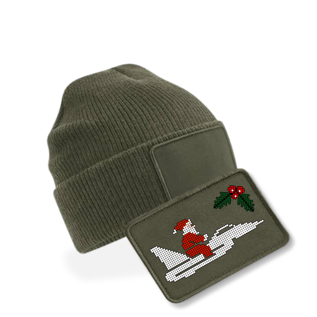 Bundle - Beanie mit XMAS Patch - oliv