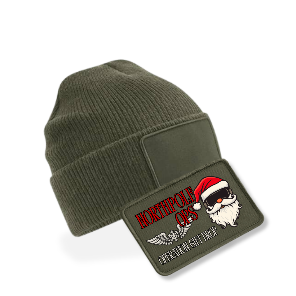 Bundle - Beanie mit XMAS Patch - oliv