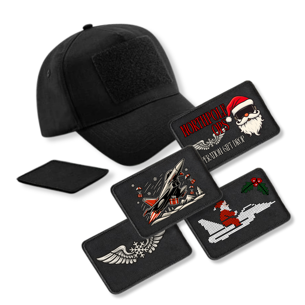 Bundle - 5 Panel Cap mit XMAS Patch - schwarz