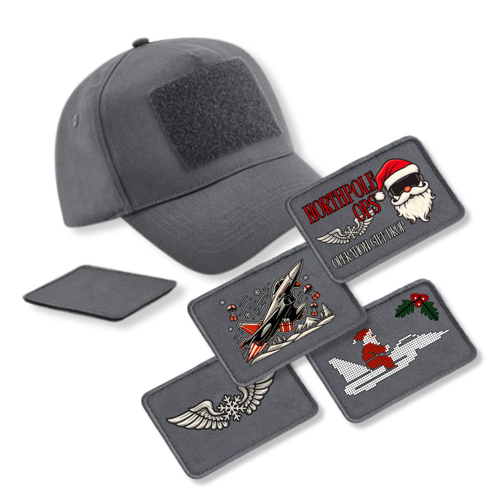 Bundle - 5 Panel Cap mit XMAS Patch - grau