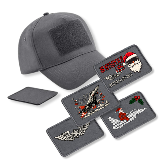 Bundle - 5 Panel Cap mit XMAS Patch - grau