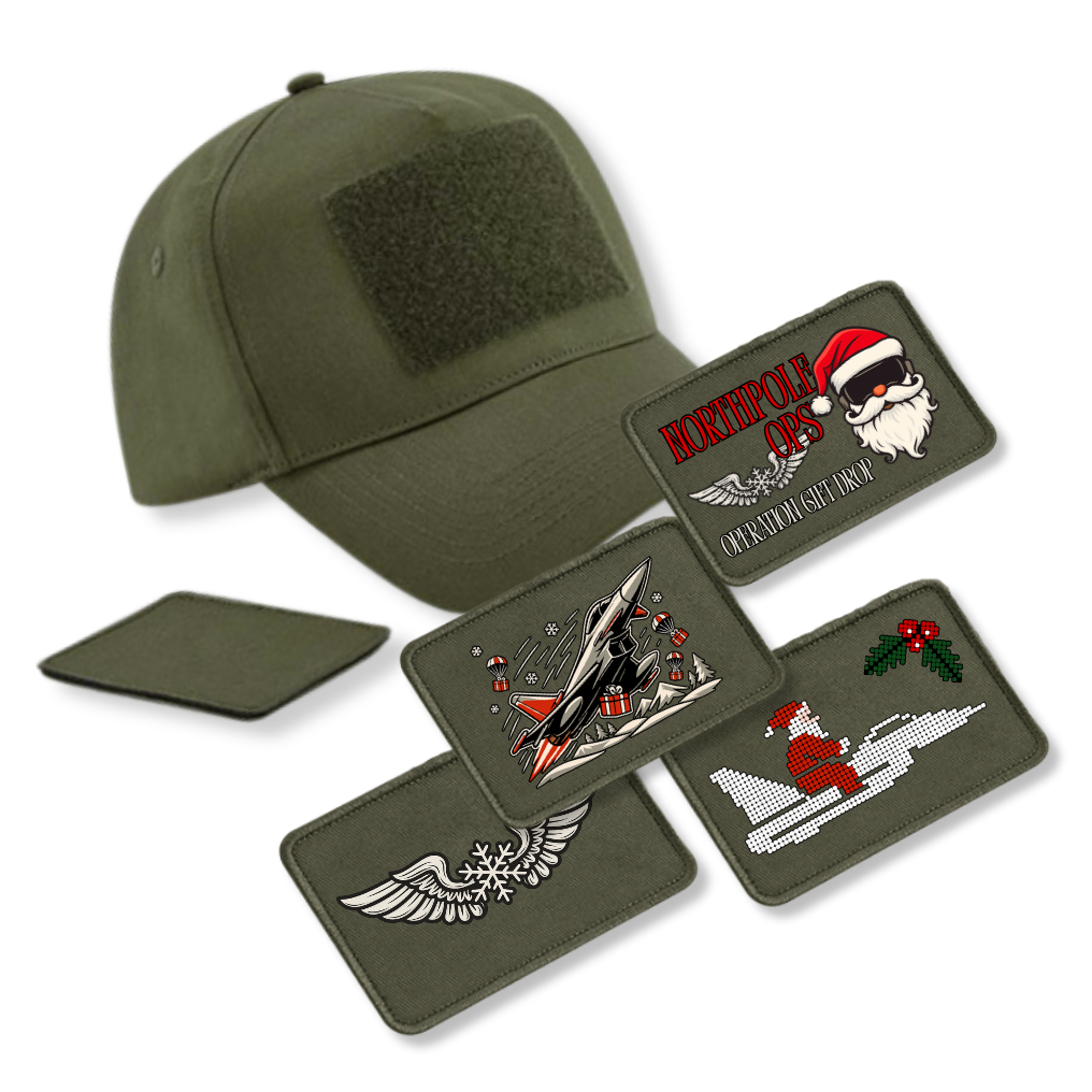 Bundle - 5 Panel Cap mit XMAS Patch - oliv