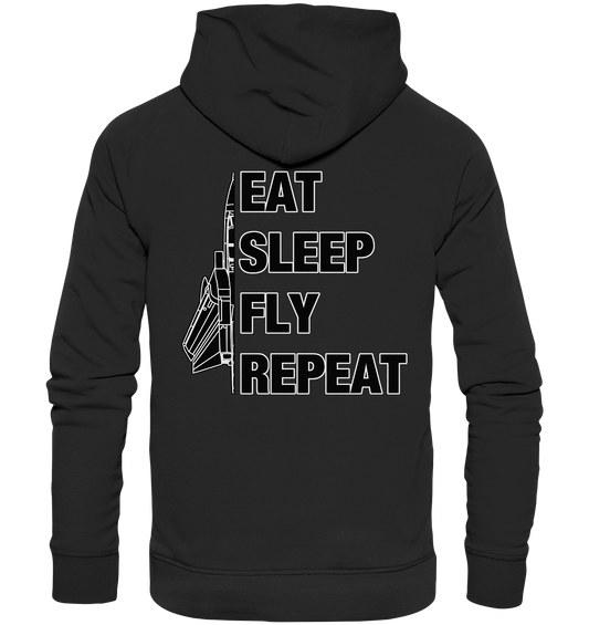 EAT SLEEP FLY REPEAT - Tornado - Organic Hoodie