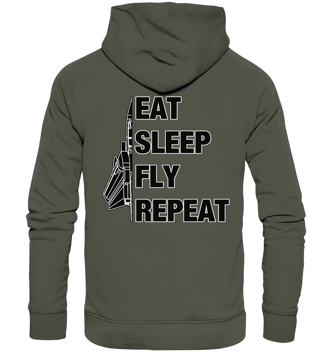 EAT SLEEP FLY REPEAT - Tornado - Organic Hoodie