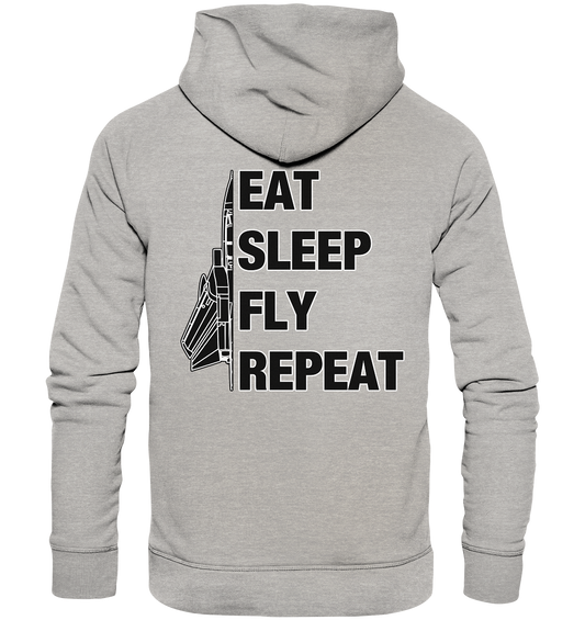 EAT SLEEP FLY REPEAT - Tornado - Organic Hoodie