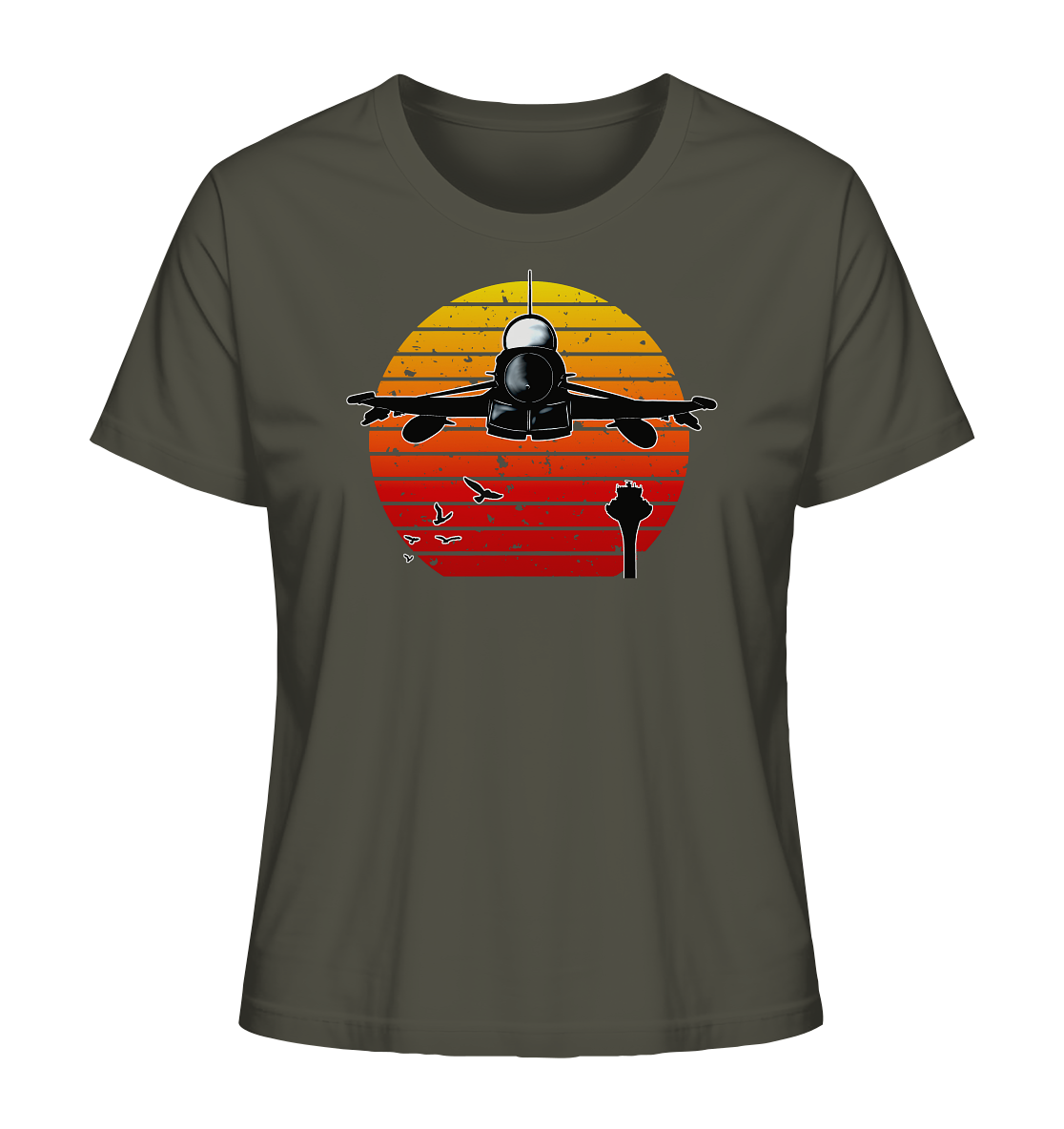 Retro Sunset Eurofighter - Ladies Organic Shirt