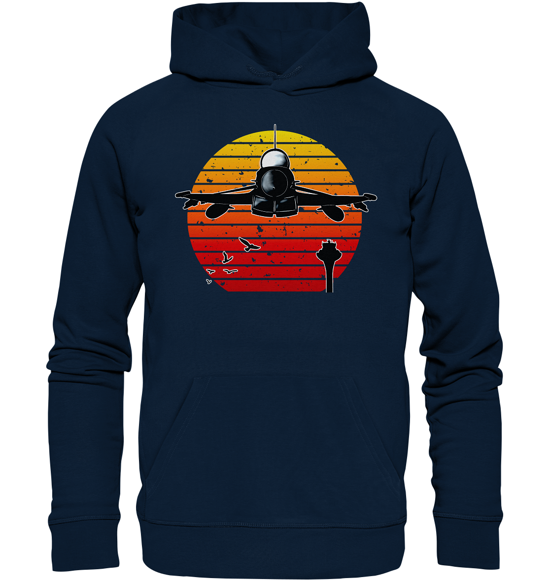 Retro Sunset Eurofighter - Organic Hoodie