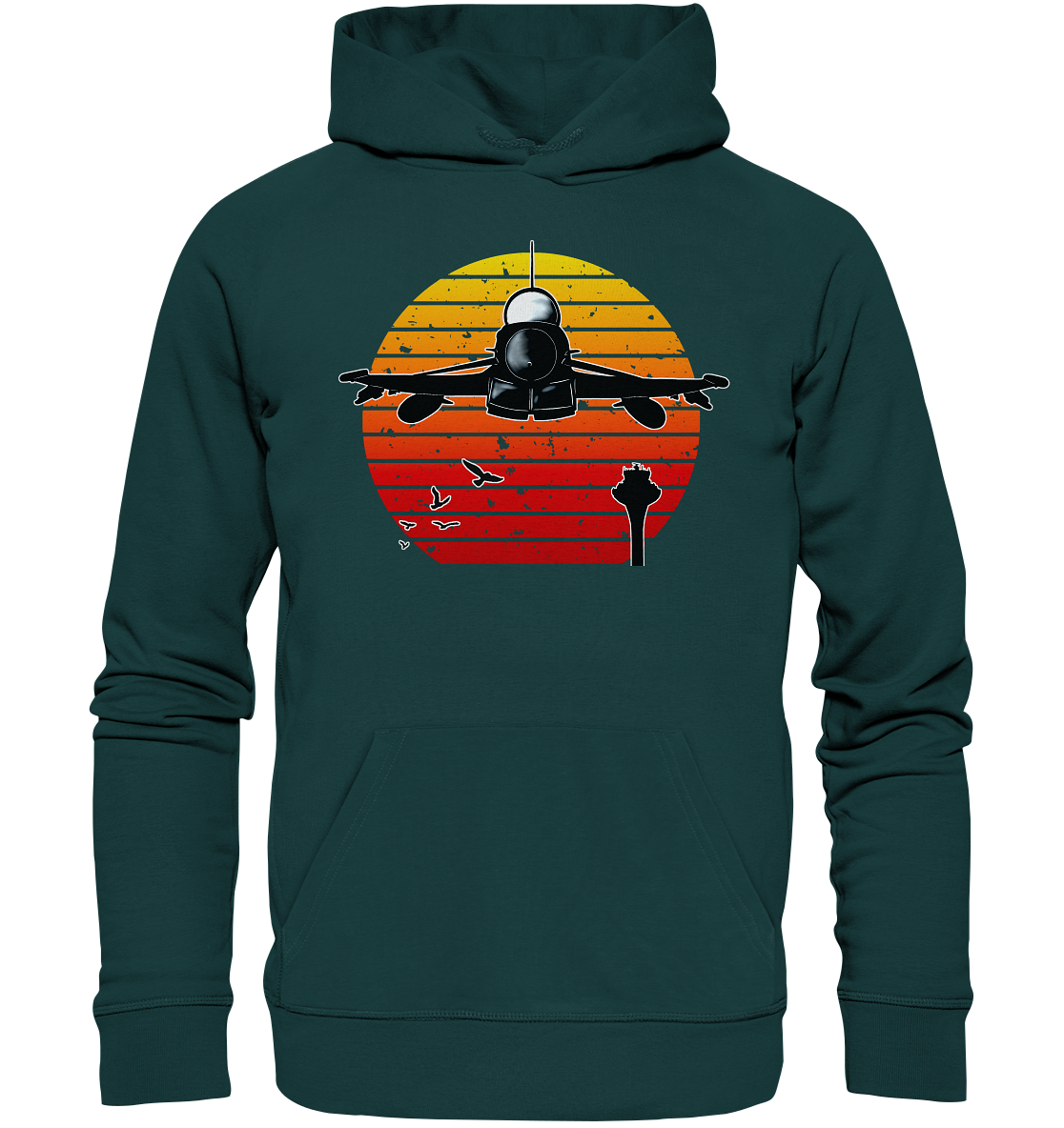 Retro Sunset Eurofighter - Organic Hoodie