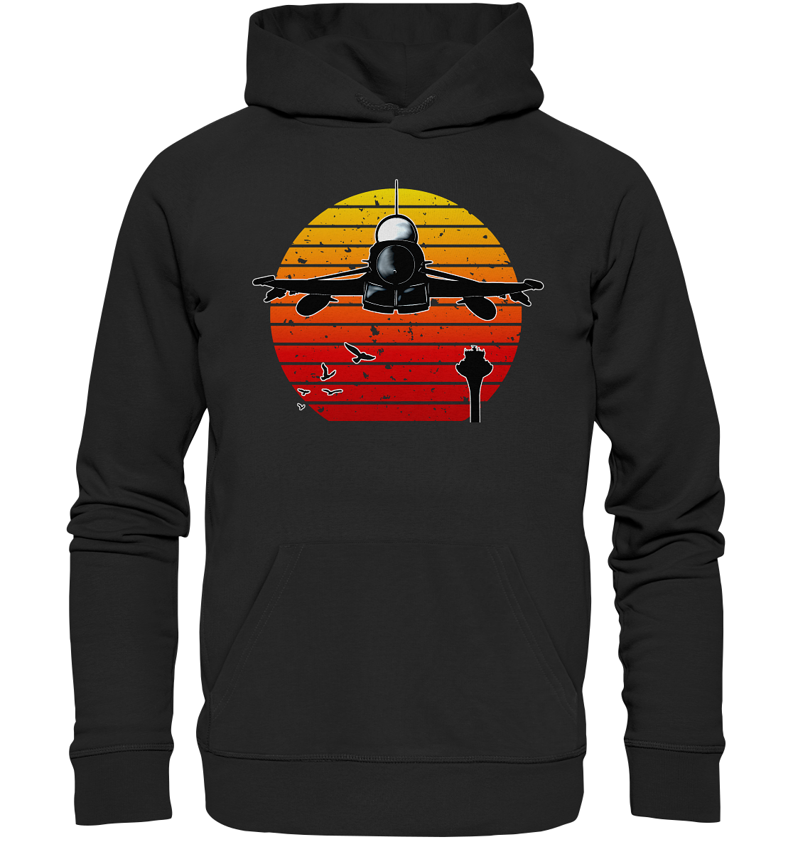 Retro Sunset Eurofighter - Organic Hoodie