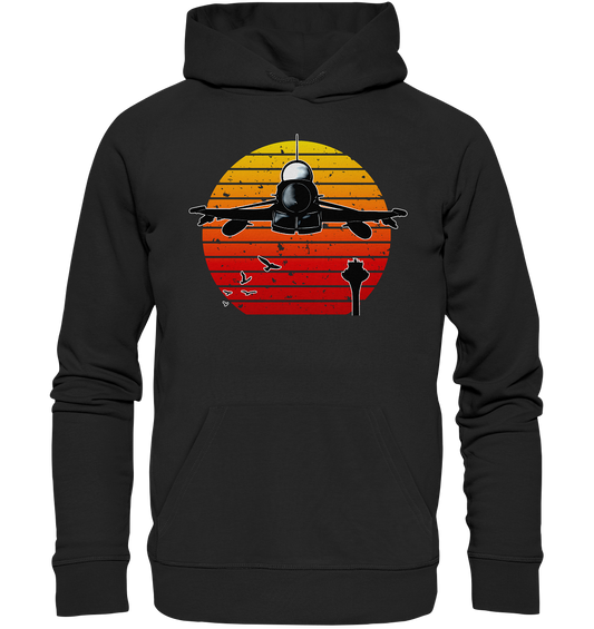 Retro Sunset Eurofighter - Organic Hoodie