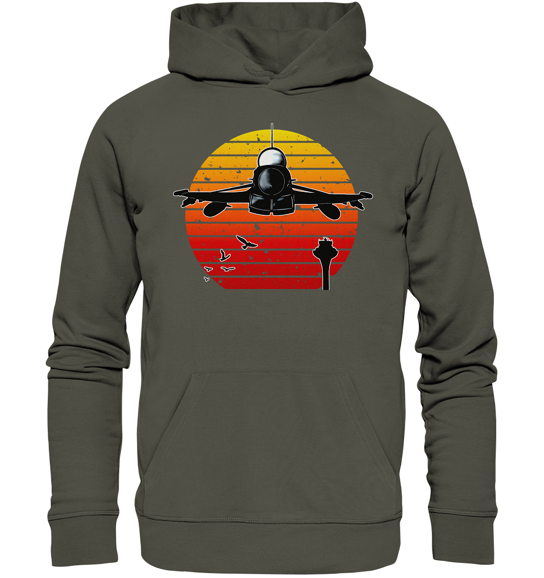 Retro Sunset Eurofighter - Organic Hoodie