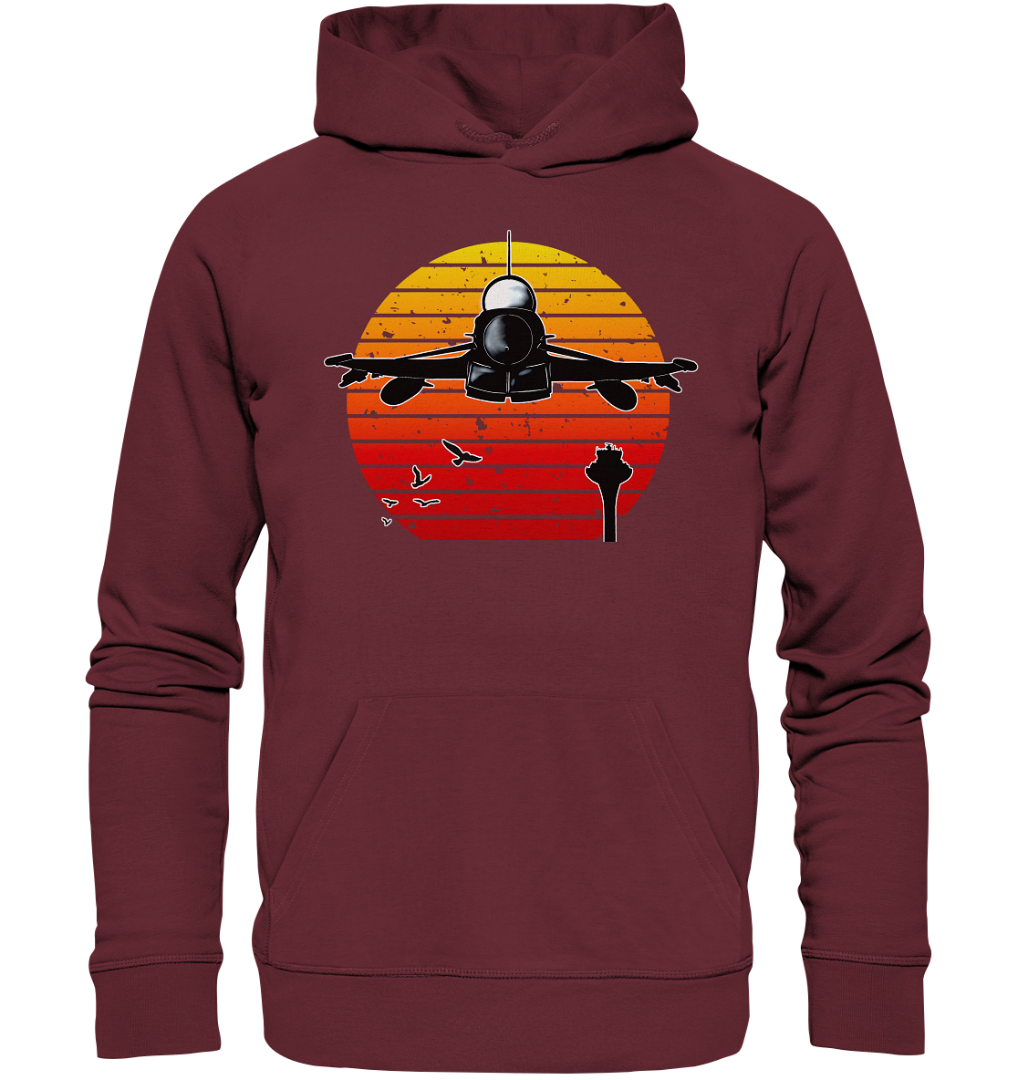 Retro Sunset Eurofighter - Organic Hoodie