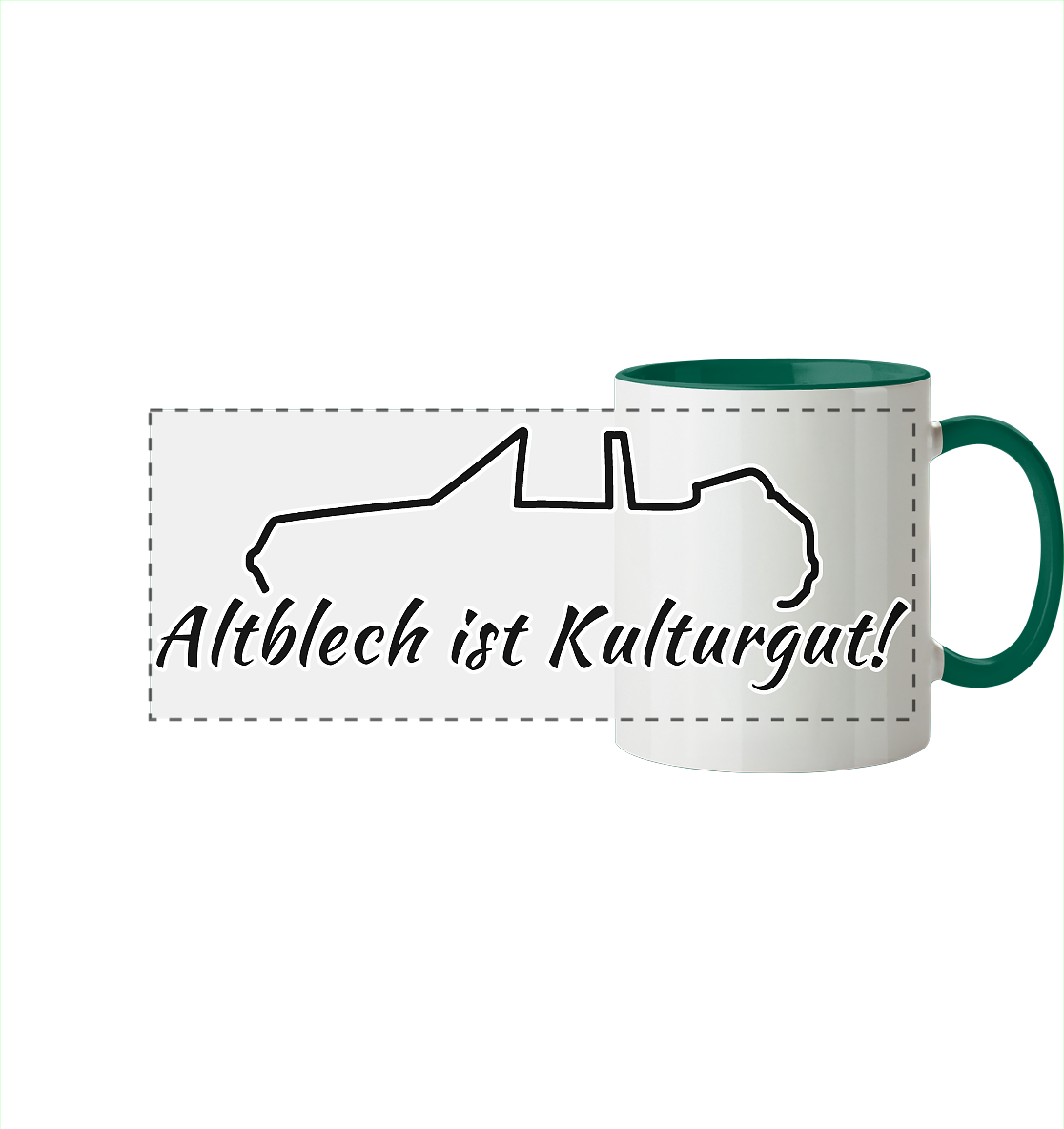 Altblech - Panorama Tasse zweifarbig