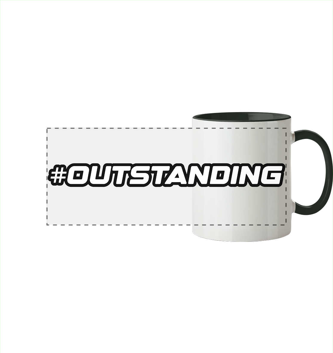 #OUTSTANDING - Panorama Tasse zweifarbig