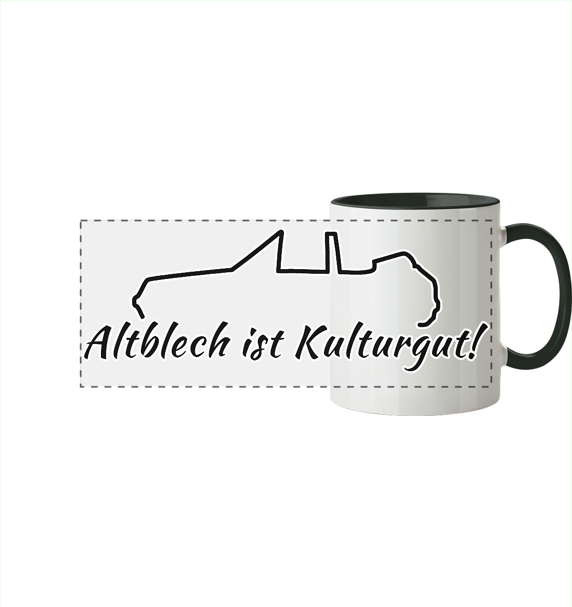 Altblech - Panorama Tasse zweifarbig