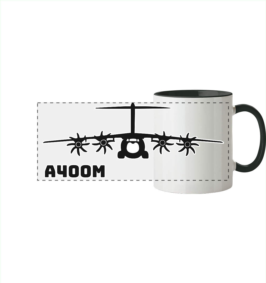 Team Luftwaffe - A400M - Panorama Tasse zweifarbig