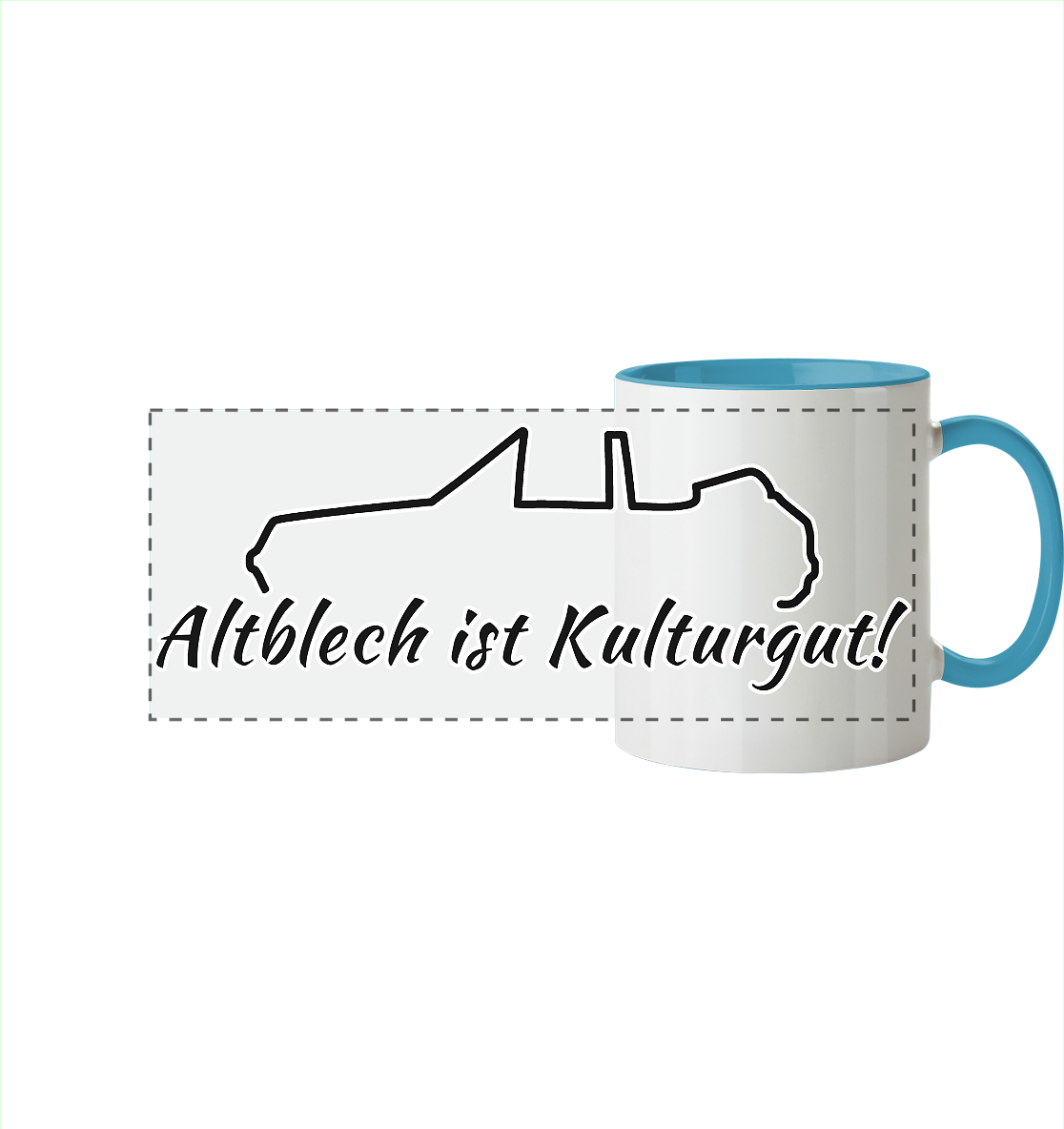 Altblech - Panorama Tasse zweifarbig