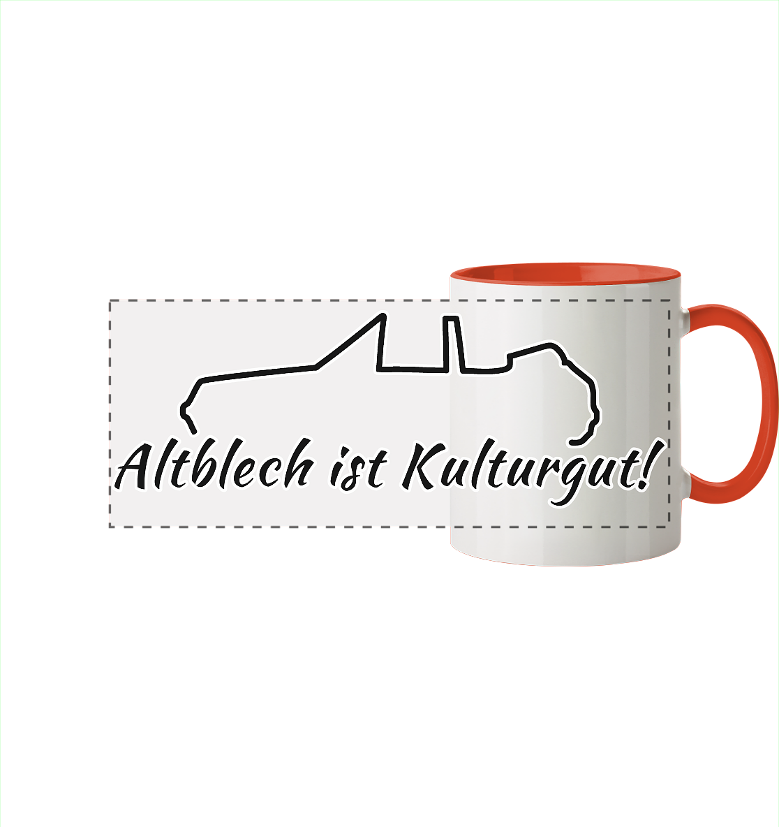 Altblech - Panorama Tasse zweifarbig