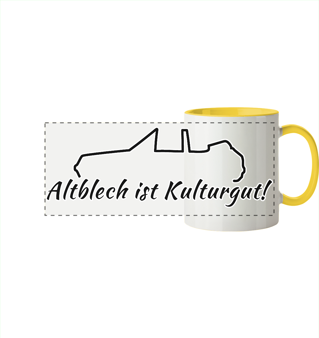 Altblech - Panorama Tasse zweifarbig