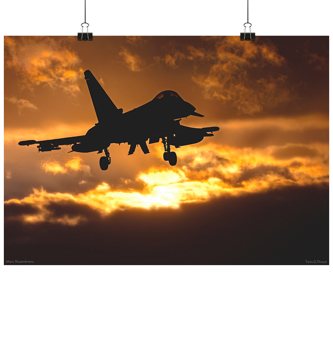 Wall Art Eurofighter - Eurofighter im Sonnenuntergang - Poster Din A1 (quer)