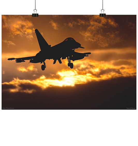 Wall Art Eurofighter - Eurofighter im Sonnenuntergang - Poster Din A1 (quer)