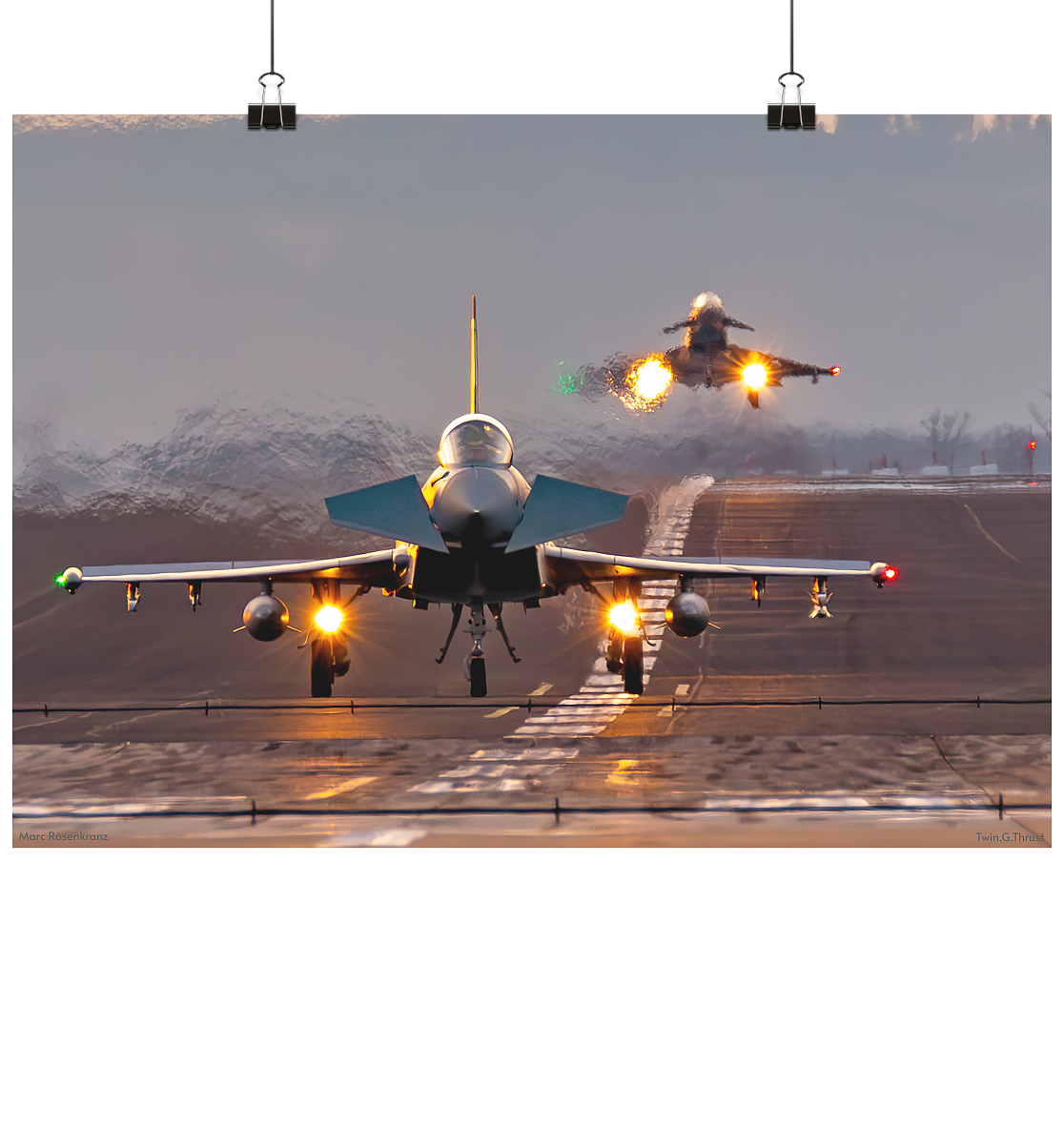 Wall Art Eurofighter - Landung in Formation  - Poster Din A1 (quer)