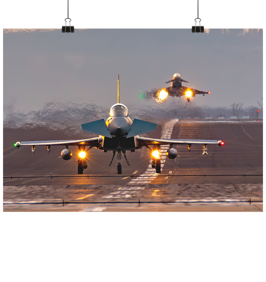 Wall Art Eurofighter - Landung in Formation  - Poster Din A1 (quer)